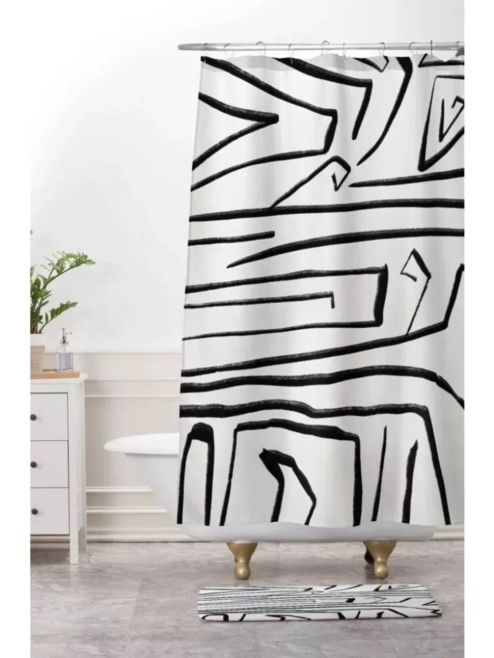 Viviana Gonzalez Deny Designs Target Black & White Geo Shower Curtain 69
